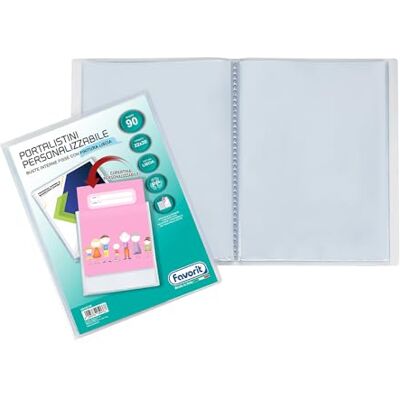 Favorit Sichtbuch mit festen Umschlägen und personalisierbarer Fronttasche für 90 Blätter, 22 x 30 cm, transparent Favorit Sichtbuch mit festen Umschlägen und personalisierbarer Fronttasche für 90 Blätter, 22 x 30 cm, transparent