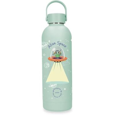Enso Magical Alien Space Flasche aus Edelstahl, Grün, mit Fassungsvermögen von 500 ml, Maße: 7 x 23 cm, Edelstahl Enso Magical Alien Space Flasche aus Edelstahl, Grün, mit Fassungsvermögen von 500 ml, Maße: 7 x 23 cm, Edelstahl