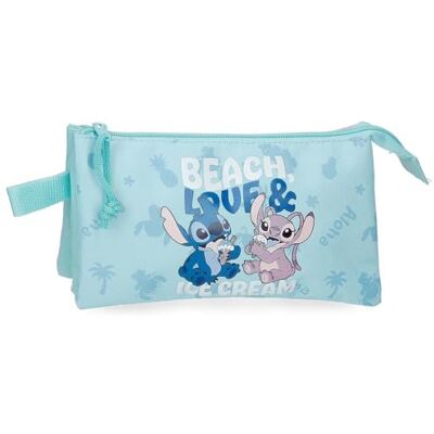 Disney Joumma Stitch Beach & Love Triple Etui Türkisgrün 22x12x5 cm Polyester Disney Joumma Stitch Beach & Love Triple Etui Türkisgrün 22x12x5 cm Polyester