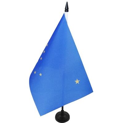 AZ FLAG Tischflagge Alaska 21x14 cm Polyester 100D Kunststoffsockel Für innen Bundesstaat Alaska Tischflagge genähte Ausführung mit verstärkten Kanten mit Kunststoffstab 100D Polyester AZ FLAG Tischflagge Alaska 21x14 cm Polyester 100D Kunststoffsockel Für innen Bundesstaat Alaska Tischflagge genähte Ausführung mit verstärkten Kanten mit Kunststoffstab 100D Polyester