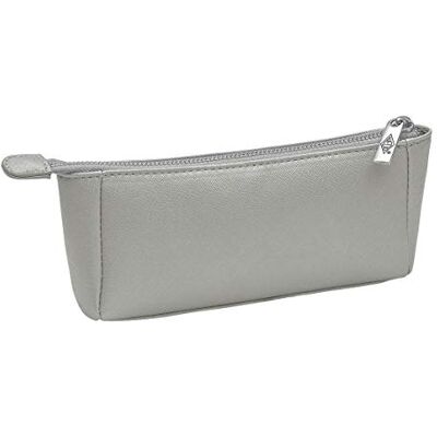 WEDO 24265554 Schulmäppchen "die CLUTCH", 3 Fächer, 4 Schlaufen für Stifte, pflegeleicht, silbergrau WEDO 24265554 Schulmäppchen "die CLUTCH", 3 Fächer, 4 Schlaufen für Stifte, pflegeleicht, silbergrau