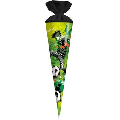 goldbuch 97133 Schultüte Stürmer, Zuckertüte 70 cm Ø 19 cm, Grün Schwarz Runde Zuckertüte aus grünem Lackkarton mit Motiv Fußballer, Geschenktüte mit schwarzem Filzverschluss (ohne Verschlussband) goldbuch 97133 Schultüte Stürmer, Zuckertüte 70 cm Ø 19 cm, Grün Schwarz Runde Zuckertüte aus grünem Lackkarton mit Motiv Fußballer, Geschenktüte mit schwarzem Filzverschluss (ohne Verschlussband)