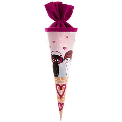 goldbuch 93 099 Geschwistertüte Music for Cats, Schultüte ca. 35 cm, Rosa Rosane Geschenktüte mit Katzen-Motiv, Zuckertüte aus Lackkarton mit pinkem Filzverschluss (ohne Verschlussband), Ø 11,5 cm goldbuch 93 099 Geschwistertüte Music for Cats, Schultüte ca. 35 cm, Rosa Rosane Geschenktüte mit Katzen-Motiv, Zuckertüte aus Lackkarton mit pinkem Filzverschluss (ohne Verschlussband), Ø 11,5 cm