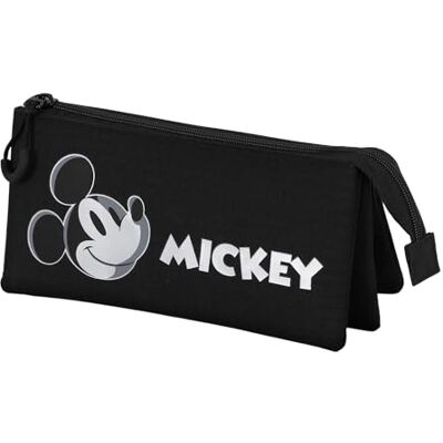 Disney Micky Maus Iconic-HS Silver Federmäppchen, Schwarz, 23 x 11 cm Disney Micky Maus Iconic-HS Silver Federmäppchen, Schwarz, 23 x 11 cm