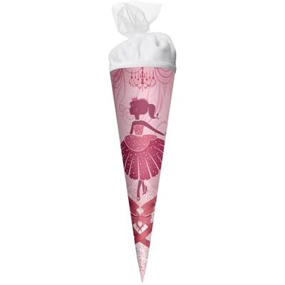 Roth Schultüte klein Ballerina 50 cm rund, Tüllverschluss Zuckertüte, Ballerina, Tänzerin, Schulanfang Roth Schultüte klein Ballerina 50 cm rund, Tüllverschluss Zuckertüte, Ballerina, Tänzerin, Schulanfang