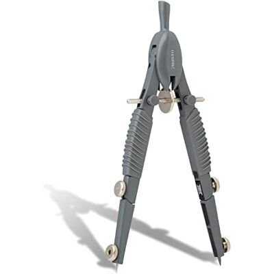 Aristo AR55816 Topline Mat Series Schnellverstellzirkel (Kreise bis 370 mm Durchmesser, Ersatzminen, Schenkel aus Zinkdruckguss) grau Aristo AR55816 Topline Mat Series Schnellverstellzirkel (Kreise bis 370 mm Durchmesser, Ersatzminen, Schenkel aus Zinkdruckguss) grau
