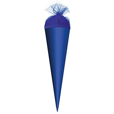 Roth Bastel-Schultüte klein ultramarinblau 50 cm rund mit dunkelblauem Tüllverschluss Roth Bastel-Schultüte klein ultramarinblau 50 cm rund mit dunkelblauem Tüllverschluss