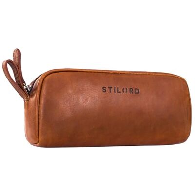 STILORD Dale Leder Federmäppchen Groß Vintage Echtleder Federmappe mit Reißverschluss Lederetui für Schule, Uni, Büro Schlampermäppchen Etui Stifte-Mäppchen Farbe:Cognac braun STILORD Dale Leder Federmäppchen Groß Vintage Echtleder Federmappe mit Reißverschluss Lederetui für Schule, Uni, Büro Schlampermäppchen Etui Stifte-Mäppchen Farbe:Cognac braun