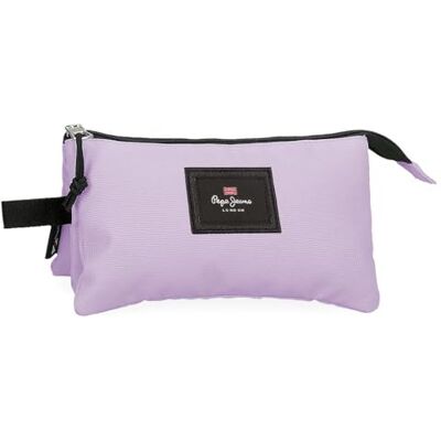 Pepe Jeans Aris Colorful Federmäppchen, dreifach, Lila, 22 x 12 x 5 cm, Polyester, von Joumma Bags Pepe Jeans Aris Colorful Federmäppchen, dreifach, Lila, 22 x 12 x 5 cm, Polyester, von Joumma Bags