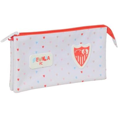 safta Federtasche Sevilla FC Vorschule, 3 Fächer, Innenfach Maße 22 x 3 x 12 cm, 90 g, Weiß mit Herzchen-Print, Polyester, für den Kindergarten, offizielle Vereinslizenz safta Federtasche Sevilla FC Vorschule, 3 Fächer, Innenfach Maße 22 x 3 x 12 cm, 90 g, Weiß mit Herzchen-Print, Polyester, für den Kindergarten, offizielle Vereinslizenz