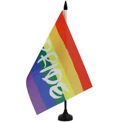 AZ FLAG Tischflagge Regenbogen Hashtag pride 21x14 cm Kunststoffsockel Für innen Schwul Tischflagge genähte Ausführung mit verstärkten Kanten mit Kunststoffstab 100D Polyester AZ FLAG Tischflagge Regenbogen Hashtag pride 21x14 cm Kunststoffsockel Für innen Schwul Tischflagge genähte Ausführung mit verstärkten Kanten mit Kunststoffstab 100D Polyester