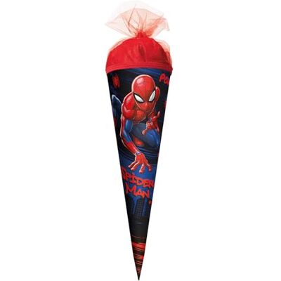 Roth Schultüte klein Marvel Spider-Man 22 cm rund, Tüllverschluss Zuckertüte Marvel Spider-Man Schulanfang Roth Schultüte klein Marvel Spider-Man 22 cm rund, Tüllverschluss Zuckertüte Marvel Spider-Man Schulanfang