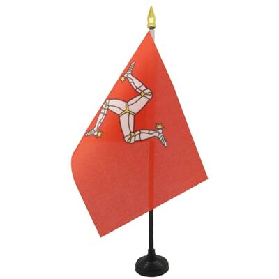 AZ FLAG Tischflagge Isle of Man 15x10 cm Polyester 100D Kunststoffsockel Für innen Englische Tischflagge genähte Ausführung mit verstärkten Kanten mit Kunststoffstab und goldene Spitze AZ FLAG Tischflagge Isle of Man 15x10 cm Polyester 100D Kunststoffsockel Für innen Englische Tischflagge genähte Ausführung mit verstärkten Kanten mit Kunststoffstab und goldene Spitze