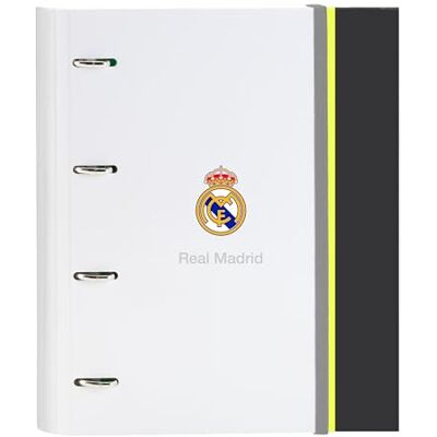 safta Real Madrid Equiicion 25/26 Ringordner, 4 Ringe, 35 cm, mit 100 A4-Blättern, ideal für Kinder verschiedener Altersgruppen, bequem und vielseitig, Qualität und Widerstandsfähigkeit, 27 x 3,5 x 32 cm safta Real Madrid Equiicion 25/26 Ringordner, 4 Ringe, 35 cm, mit 100 A4-Blättern, ideal für Kinder verschiedener Altersgruppen, bequem und vielseitig, Qualität und Widerstandsfähigkeit, 27 x 3,5 x 32 cm