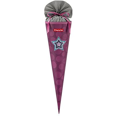 Step by Step Schultüte Glamour Star Astra, lila, passend zum Schulranzen, aus recycelten PET-Flaschen, Verschluss aus Stoff, 5L Füllvolumen, 70 cm Höhe, für die 1. Klasse Step by Step Schultüte Glamour Star Astra, lila, passend zum Schulranzen, aus recycelten PET-Flaschen, Verschluss aus Stoff, 5L Füllvolumen, 70 cm Höhe, für die 1. Klasse
