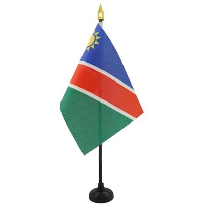 AZ FLAG Tischflagge Namibia 15x10 cm Polyester 100D Kunststoffsockel Für innen Republik Namibia Tischflagge genähte Ausführung mit verstärkten Kanten mit Kunststoffstab und goldene Spitze AZ FLAG Tischflagge Namibia 15x10 cm Polyester 100D Kunststoffsockel Für innen Republik Namibia Tischflagge genähte Ausführung mit verstärkten Kanten mit Kunststoffstab und goldene Spitze