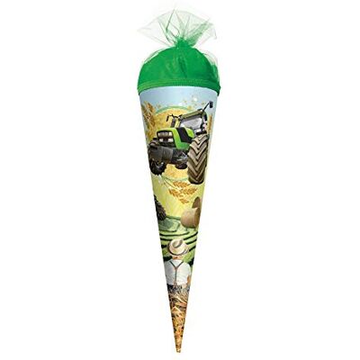 Roth Geschenk-Schultüte klein Traktor 50 cm rund Tüllverschluss Zuckertüte Roth Geschenk-Schultüte klein Traktor 50 cm rund Tüllverschluss Zuckertüte