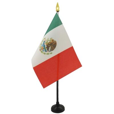 AZ FLAG Tischflagge Mexiko 15x10 cm Polyester 100D Kunststoffsockel Für innen Mexikanische Tischflagge México genähte Ausführung mit verstärkten Kanten mit Kunststoffstab und goldene Spitze AZ FLAG Tischflagge Mexiko 15x10 cm Polyester 100D Kunststoffsockel Für innen Mexikanische Tischflagge México genähte Ausführung mit verstärkten Kanten mit Kunststoffstab und goldene Spitze
