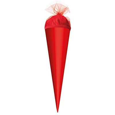 Roth Bastel-Schultüte rot 35 cm rund mit rotem Tüllverschluss Roth Bastel-Schultüte rot 35 cm rund mit rotem Tüllverschluss
