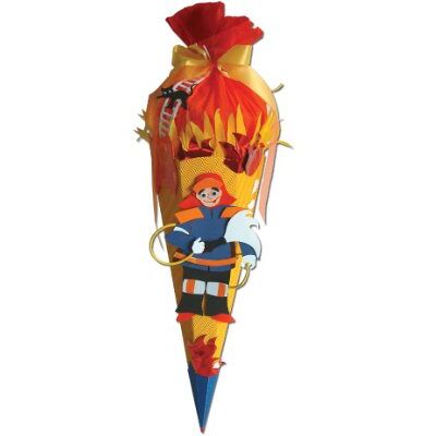 Roth Feuerwehr SCHULTÜTE ZUCKERTÜTE rund gebastelt 72cm Kinderland Roth Feuerwehr SCHULTÜTE ZUCKERTÜTE rund gebastelt 72cm Kinderland