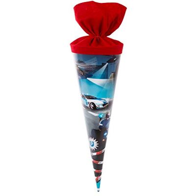 goldbuch 93 061 Geschwistertüte Polizei, Schultüte aus Lackarton mit Polizei-Motiv, Geschenkverpackung mit rotem Filzverschluss (ohne Verschlussband), Zuckertüte rund, Länge 35 cm, Ø 11,5 cm, Blau goldbuch 93 061 Geschwistertüte Polizei, Schultüte aus Lackarton mit Polizei-Motiv, Geschenkverpackung mit rotem Filzverschluss (ohne Verschlussband), Zuckertüte rund, Länge 35 cm, Ø 11,5 cm, Blau