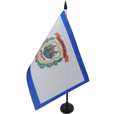 AZ FLAG Tischflagge West Virginia 21x14 cm Polyester 100D Kunststoffsockel Für innen Vereinigten Staaten von Amerika Tischflagge genähte Ausführung mit verstärkten Kanten mit Kunststoffstab AZ FLAG Tischflagge West Virginia 21x14 cm Polyester 100D Kunststoffsockel Für innen Vereinigten Staaten von Amerika Tischflagge genähte Ausführung mit verstärkten Kanten mit Kunststoffstab