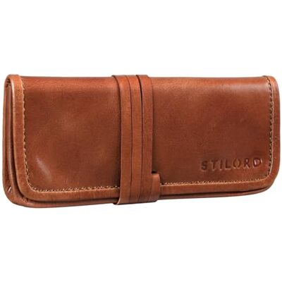 STILORD Lenny Federmäppchen Leder Vintage klein Lederetui Elegantes Lederaccessoire ideal als Stifteetui Schreibmappe und Geldbörse echtes Büffelleder Farbe:Sattel-braun STILORD Lenny Federmäppchen Leder Vintage klein Lederetui Elegantes Lederaccessoire ideal als Stifteetui Schreibmappe und Geldbörse echtes Büffelleder Farbe:Sattel-braun
