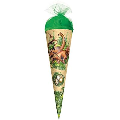 Roth Geschenk-Schultüte klein Veganosaurus 35 cm rund Tüllverschluss Zuckertüte Schulanfang Roth Geschenk-Schultüte klein Veganosaurus 35 cm rund Tüllverschluss Zuckertüte Schulanfang