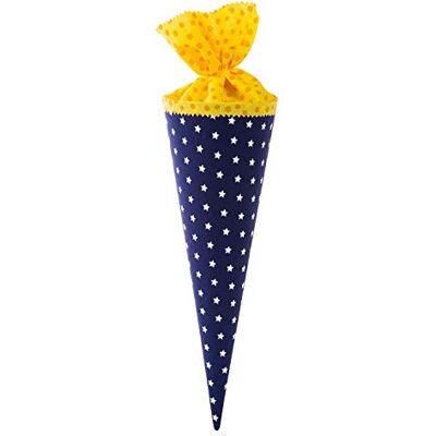 goldbuch 93 552 Geschwistertüte aus Stoff, Schultüte 35 cm, Zuckertüte Blau Dunkelblaue Geschenktüte mit Stern-Muster, Geschenkverpackung, gelber Verschluss (ohne Verschlussband), Stofftüte Ø 11,5 cm goldbuch 93 552 Geschwistertüte aus Stoff, Schultüte 35 cm, Zuckertüte Blau Dunkelblaue Geschenktüte mit Stern-Muster, Geschenkverpackung, gelber Verschluss (ohne Verschlussband), Stofftüte Ø 11,5 cm