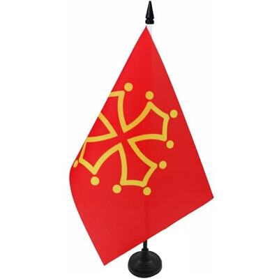 AZ FLAG Tischflagge Midi-Pyrénées Okzitanien 21x14 cm Kunststoffsockel Für innen Occitanie Tischflagge genähte Ausführung mit verstärkten Kanten mit Kunststoffstab 100D Polyester AZ FLAG Tischflagge Midi-Pyrénées Okzitanien 21x14 cm Kunststoffsockel Für innen Occitanie Tischflagge genähte Ausführung mit verstärkten Kanten mit Kunststoffstab 100D Polyester
