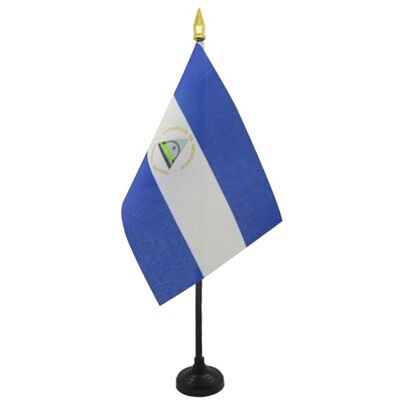 AZ FLAG Tischflagge Nicaragua 15x10 cm Polyester 100D Kunststoffsockel Für innen Republik Nicaragua Tischflagge genähte Ausführung mit verstärkten Kanten mit Kunststoffstab und goldene Spitze AZ FLAG Tischflagge Nicaragua 15x10 cm Polyester 100D Kunststoffsockel Für innen Republik Nicaragua Tischflagge genähte Ausführung mit verstärkten Kanten mit Kunststoffstab und goldene Spitze
