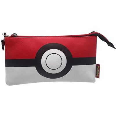 Pokémon Dreifach-Federmäppchen, 5 Fächer, Schulmaterial, Federmäppchen, Pokeball, Weiß und Rot, offizielles Produkt (CyP Brands) Pokémon Dreifach-Federmäppchen, 5 Fächer, Schulmaterial, Federmäppchen, Pokeball, Weiß und Rot, offizielles Produkt (CyP Brands)