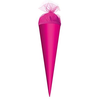 Roth Bastel-Schultüte pink 35 cm rund Tüllverschluss Roth Bastel-Schultüte pink 35 cm rund Tüllverschluss