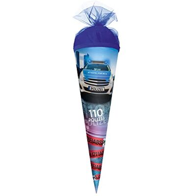 Roth Geschenk-Schultüte klein Polizei 110" 35 cm rund Tüllverschluss Zuckertüte Schulanfang Polizei 110 Roth Geschenk-Schultüte klein Polizei 110" 35 cm rund Tüllverschluss Zuckertüte Schulanfang Polizei 110