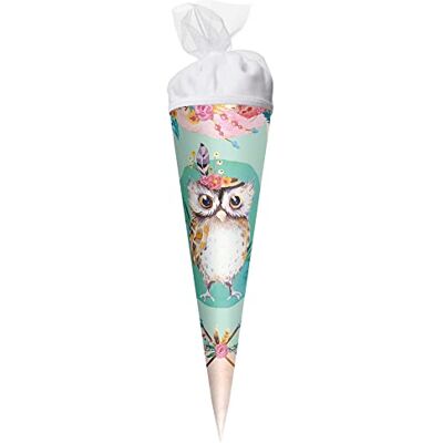Roth Geschenk-Schultüte klein Eule Lieselotte 50cm rund Tüllverschluss Zuckertüte Schulanfang Roth Geschenk-Schultüte klein Eule Lieselotte 50cm rund Tüllverschluss Zuckertüte Schulanfang