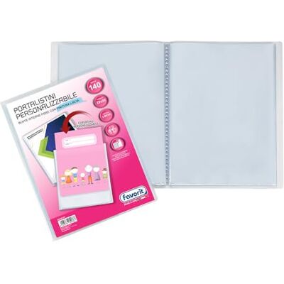 Favorit Sichtbuch mit festen Umschlägen und personalisierbarer Fronttasche für 140 Blätter, 22 x 30 cm, transparent Favorit Sichtbuch mit festen Umschlägen und personalisierbarer Fronttasche für 140 Blätter, 22 x 30 cm, transparent