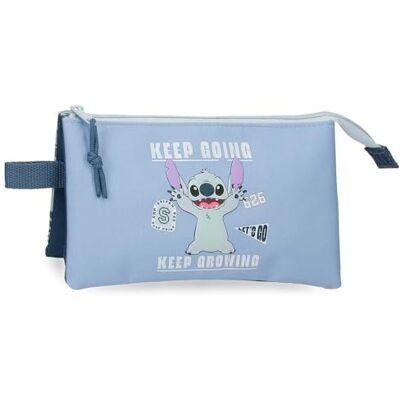 Disney Joumma Stitch Keep Going Dreifaches Federmäppchen Blau 22x12x5 cm Polyester Disney Joumma Stitch Keep Going Dreifaches Federmäppchen Blau 22x12x5 cm Polyester