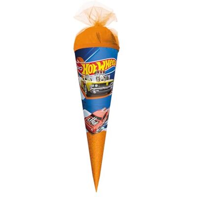 Roth Schultüte klein Hot Wheels 22 cm rund, Tüllverschluss Zuckertüte Hot Wheels Schulanfang Roth Schultüte klein Hot Wheels 22 cm rund, Tüllverschluss Zuckertüte Hot Wheels Schulanfang