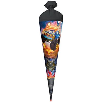 Roth Schultüte groß Monstertruck Fire 70 cm rund Rot(h)-Spitze Filzverschluss Zuckertüte Schulanfang Roth Schultüte groß Monstertruck Fire 70 cm rund Rot(h)-Spitze Filzverschluss Zuckertüte Schulanfang