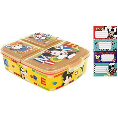 Theonoi Mickey Mouse Kinder Brotdose- Lunchbox mit 3 Fächern/Unterteilung aus Kunststoff BPA frei Vesperdose/Sandwichbox für Kindergarten, Schule & Ausflug Theonoi Mickey Mouse Kinder Brotdose- Lunchbox mit 3 Fächern/Unterteilung aus Kunststoff BPA frei Vesperdose/Sandwichbox für Kindergarten, Schule & Ausflug