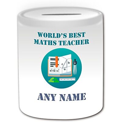 UNIGIFT Personalisiertes Geschenk – World 's Best Mathematik Lehrer/Formula und Pentagon Spardose (Akademischer Design Thema, weiß) – Jeder Name/Nachricht auf Ihr Einzigartiges – Schule College Universität – Mathematische Messungen Herrscher Satz des Pyth UNIGIFT Personalisiertes Geschenk – World 's Best Mathematik Lehrer/Formula und Pentagon Spardose (Akademischer Design Thema, weiß) – Jeder Name/Nachricht auf Ihr Einzigartiges – Schule College Universität – Mathematische Messungen Herrscher Satz des Pyth