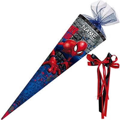 Nestler personalisiert mit Name und großer Schleife 6859416 Schultüte Spiderman, 85 cm 6-eckig Nestler personalisiert mit Name und großer Schleife 6859416 Schultüte Spiderman, 85 cm 6-eckig