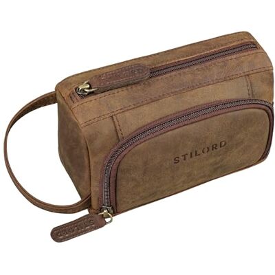 STILORD 'Tony' Vintage Federmäppchen Leder Groß Stifteetui Stiftemappe mit Reißverschluss Vintage Federmappe Kosmetiktasche Schlamper-Mäppchen Etui Echtleder, Farbe:zamora braun STILORD 'Tony' Vintage Federmäppchen Leder Groß Stifteetui Stiftemappe mit Reißverschluss Vintage Federmappe Kosmetiktasche Schlamper-Mäppchen Etui Echtleder, Farbe:zamora braun