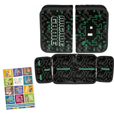 PASO Federmäppchen 1 Fächer Mäppchen für Mädchen und Jungen Federmappe 1-Fach Federtasche Schulmäppchen und Hausaufgabenheft Game Motiv PASO Federmäppchen 1 Fächer Mäppchen für Mädchen und Jungen Federmappe 1-Fach Federtasche Schulmäppchen und Hausaufgabenheft Game Motiv