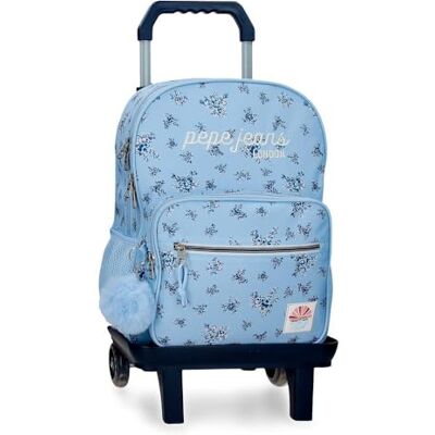 Pepe Jeans Olivia Schulrucksack mit hellblauem Auto 30x40x12 cm Polyester 14.4L von Joumma Bags Pepe Jeans Olivia Schulrucksack mit hellblauem Auto 30x40x12 cm Polyester 14.4L von Joumma Bags