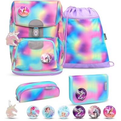 Belmil Motion ergonomisches Schulranzen Set 5-teilig aus recyceltem Material mit Brustgurt, Hüftgurt, Magnetverschluss, Patch Set 6 Stück (405-74/AG/S) (Rainbow Color 2025) Belmil Motion ergonomisches Schulranzen Set 5-teilig aus recyceltem Material mit Brustgurt, Hüftgurt, Magnetverschluss, Patch Set 6 Stück (405-74/AG/S) (Rainbow Color 2025)