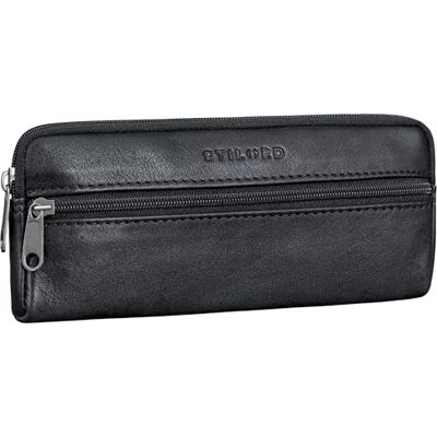 STILORD Whitmore Weiches Brillenetui Leder Brillentasche mit Reißverschluss für Brillenputztuch Vintage Sonnenbrillen-Etui Echtleder Mäppchen für Brillen Lesebrillen Farbe:schwarz STILORD Whitmore Weiches Brillenetui Leder Brillentasche mit Reißverschluss für Brillenputztuch Vintage Sonnenbrillen-Etui Echtleder Mäppchen für Brillen Lesebrillen Farbe:schwarz