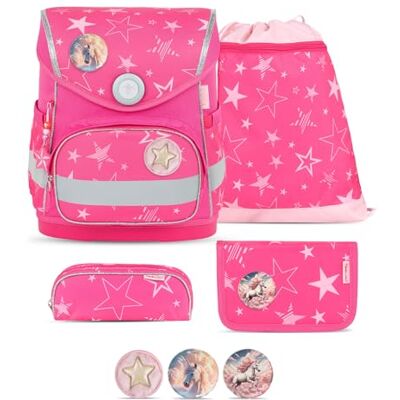 Belmil Compact mit Patches Schulranzen Set 5-teilig mit Brustgurt (405-41/AG/B/S) (Starry Magic) Belmil Compact mit Patches Schulranzen Set 5-teilig mit Brustgurt (405-41/AG/B/S) (Starry Magic)