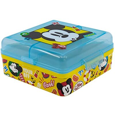 Stor Tataway Mickey Mouse Sandwichbox für Kinder aus Kunststoff, BPA-frei, waschbar und wiederverwendbar, mit mehreren Fächern Stor Tataway Mickey Mouse Sandwichbox für Kinder aus Kunststoff, BPA-frei, waschbar und wiederverwendbar, mit mehreren Fächern