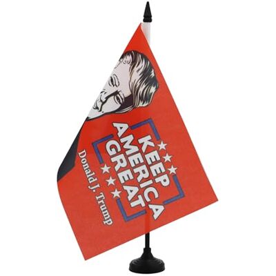 AZ FLAG Tischflagge Donald Trump Präsident USA Keep America Great 21x14 cm Für innen Vereinigten Staaten von Amerika Tischflagge genähte Ausführung mit verstärkten Kanten 100D Polyester AZ FLAG Tischflagge Donald Trump Präsident USA Keep America Great 21x14 cm Für innen Vereinigten Staaten von Amerika Tischflagge genähte Ausführung mit verstärkten Kanten 100D Polyester